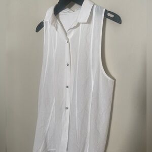 Helmut Lang cotton button down asymmetrical low back shirt